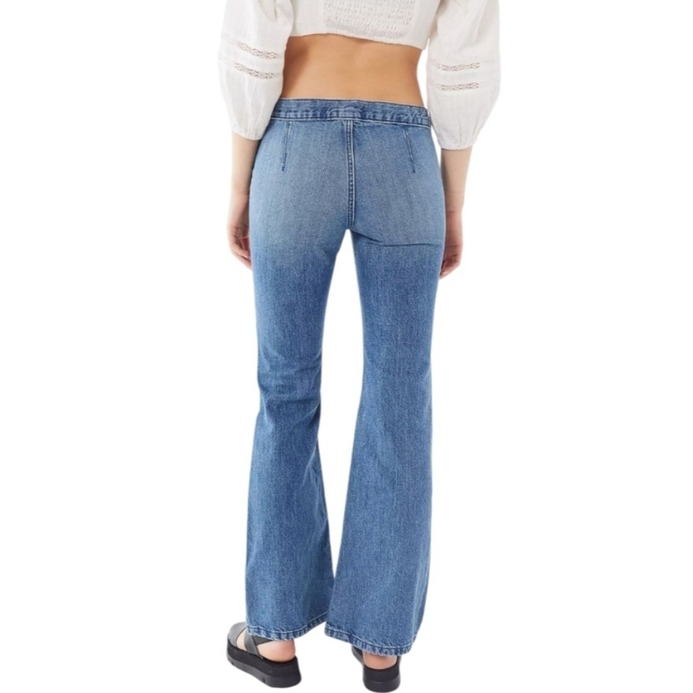 BDG Womens Bella Low-Rise 100% Cotton Flare Jeans‎ With Side Zip&Button Size 32